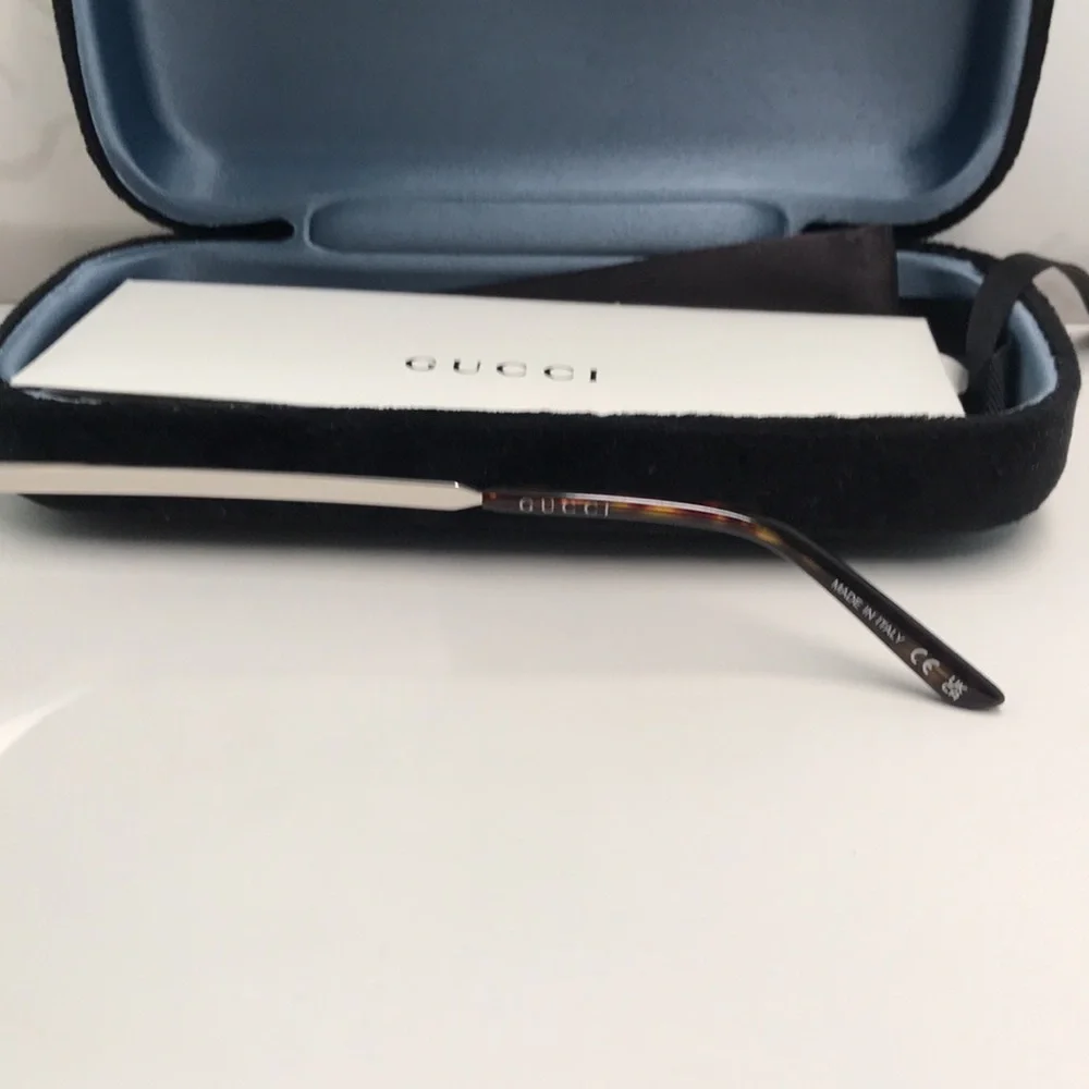 New Authentic Gucci GG0946OA 001 Eyeglasses — Silver Metal Square